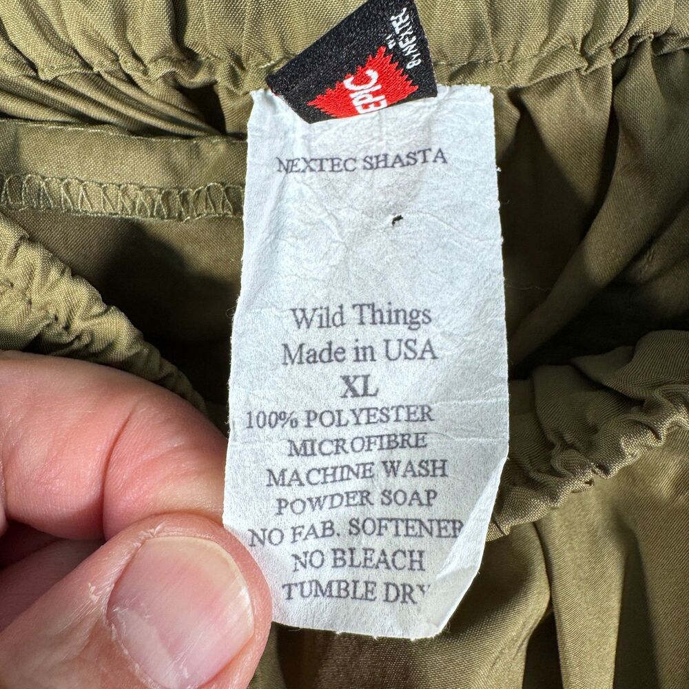 Wild Things Technical Pants Mens XL Green Lightweight Epic By Nextec Shasta USA - Picture 6 of 11